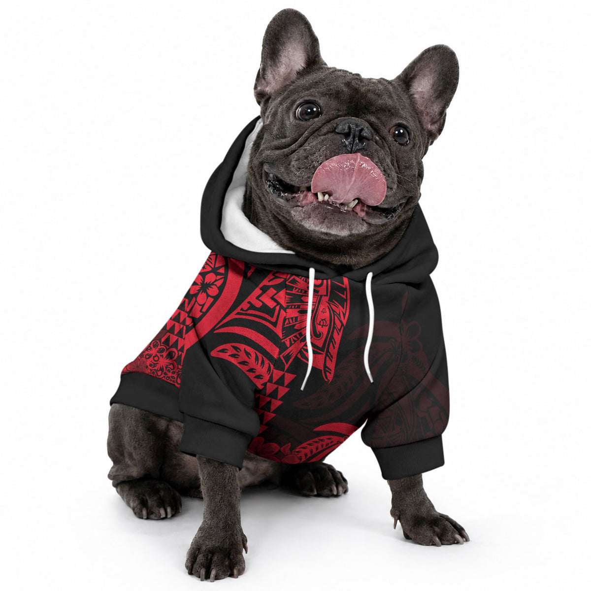 Hawaii Kakau Pet Hoodie Polynesian Floral Tribal Red Version LT9 - Polynesian Pride
