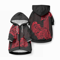 Hawaii Kakau Pet Hoodie Polynesian Floral Tribal Red Version LT9 Zip-up Red - Polynesian Pride