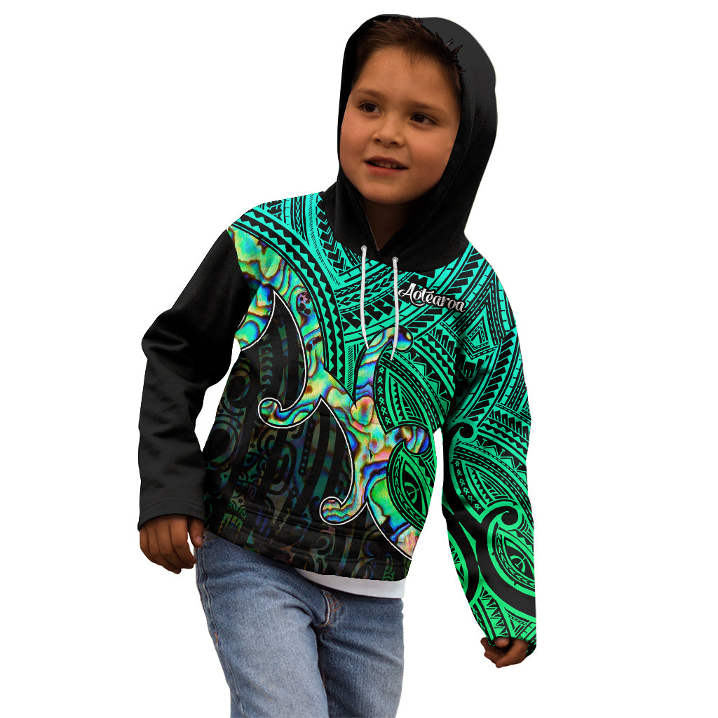 Aotearoa Papua Shell Kid Hoodie Maori Tribal Pattern LT9 - Polynesian Pride