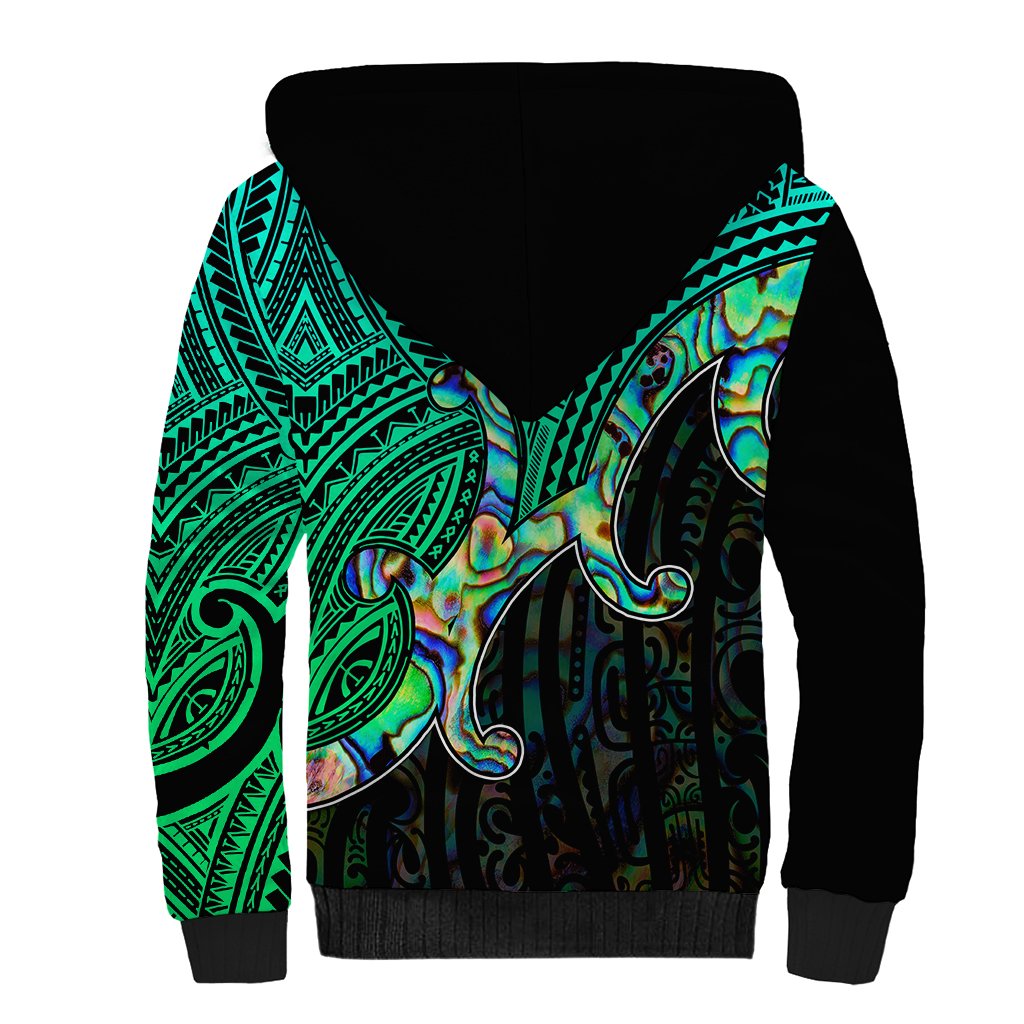 Custom Aotearoa Papua Shell Sherpa Hoodie Maori Tribal Pattern LT9 - Polynesian Pride