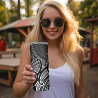 Aotearoa Maori Koru Skinny Tumbler Black Polynesian Pacific Tribal