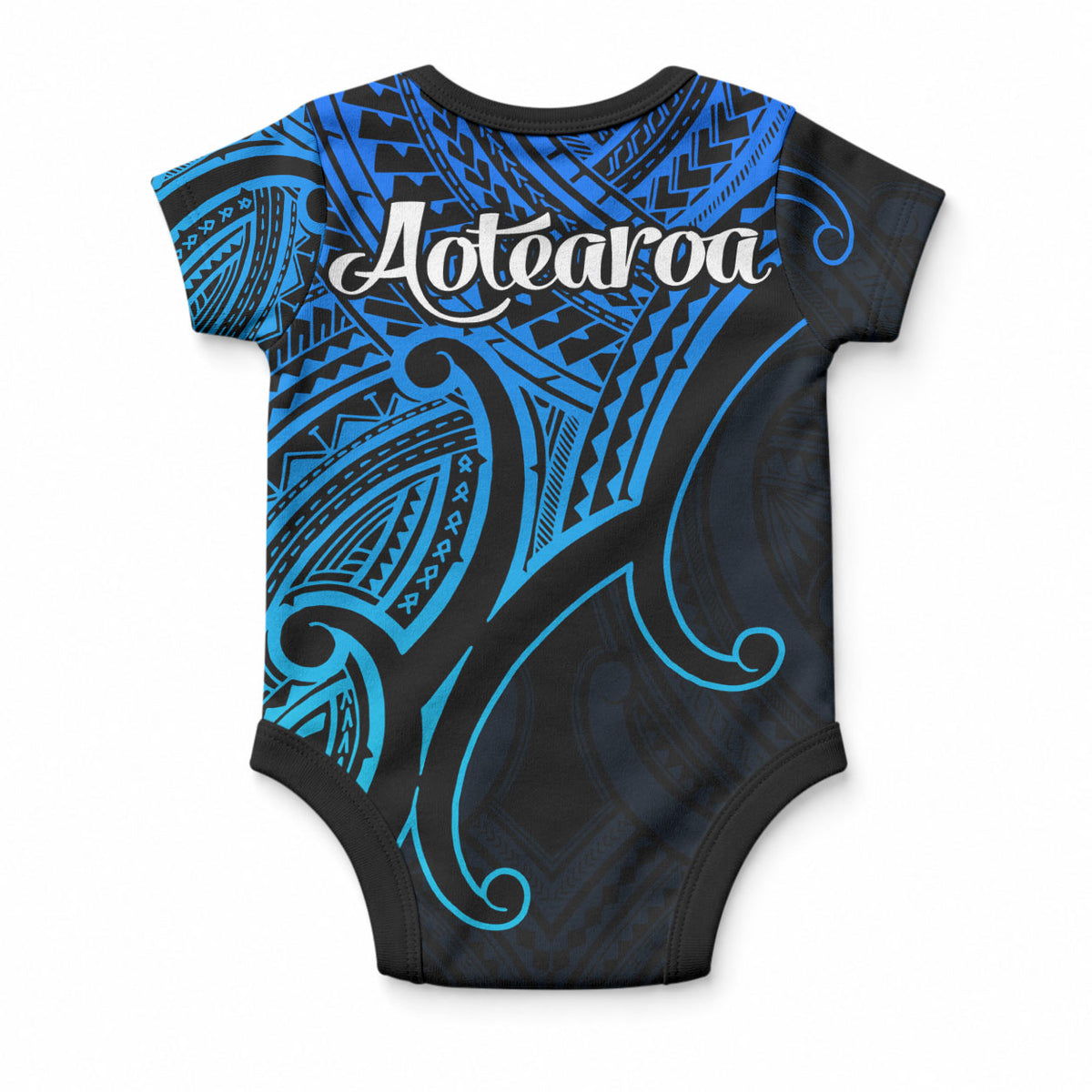 Aotearoa Maori Koru Baby Onesie Polynesian Pacific Tribal - Blue LT9 - Polynesian Pride
