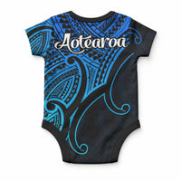 Aotearoa Maori Koru Baby Onesie Polynesian Pacific Tribal - Blue LT9 - Polynesian Pride