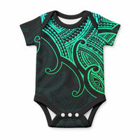 Aotearoa Maori Koru Baby Onesie Polynesian Pacific Tribal - Green LT9 Green - Polynesian Pride