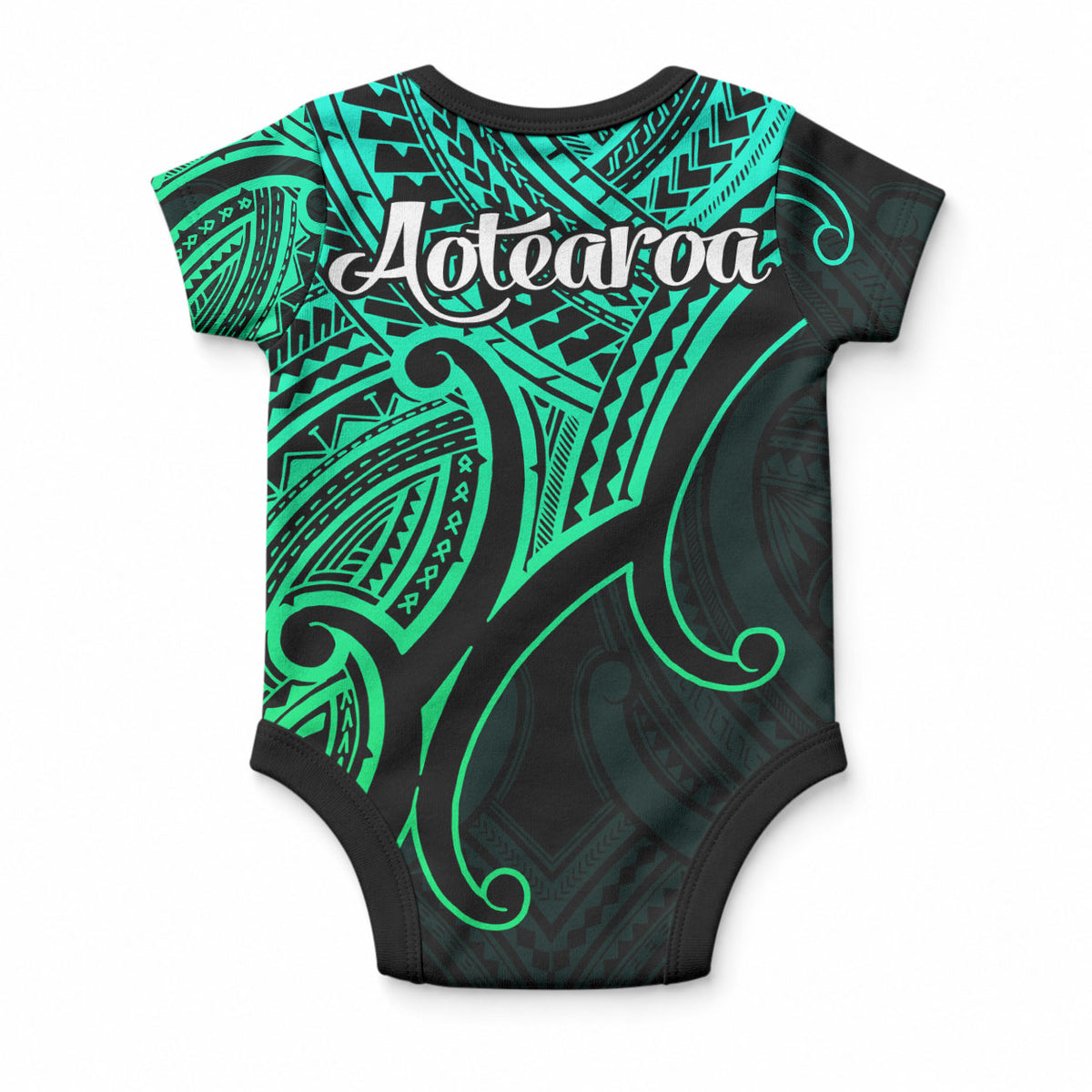 Aotearoa Maori Koru Baby Onesie Polynesian Pacific Tribal - Green LT9 - Polynesian Pride
