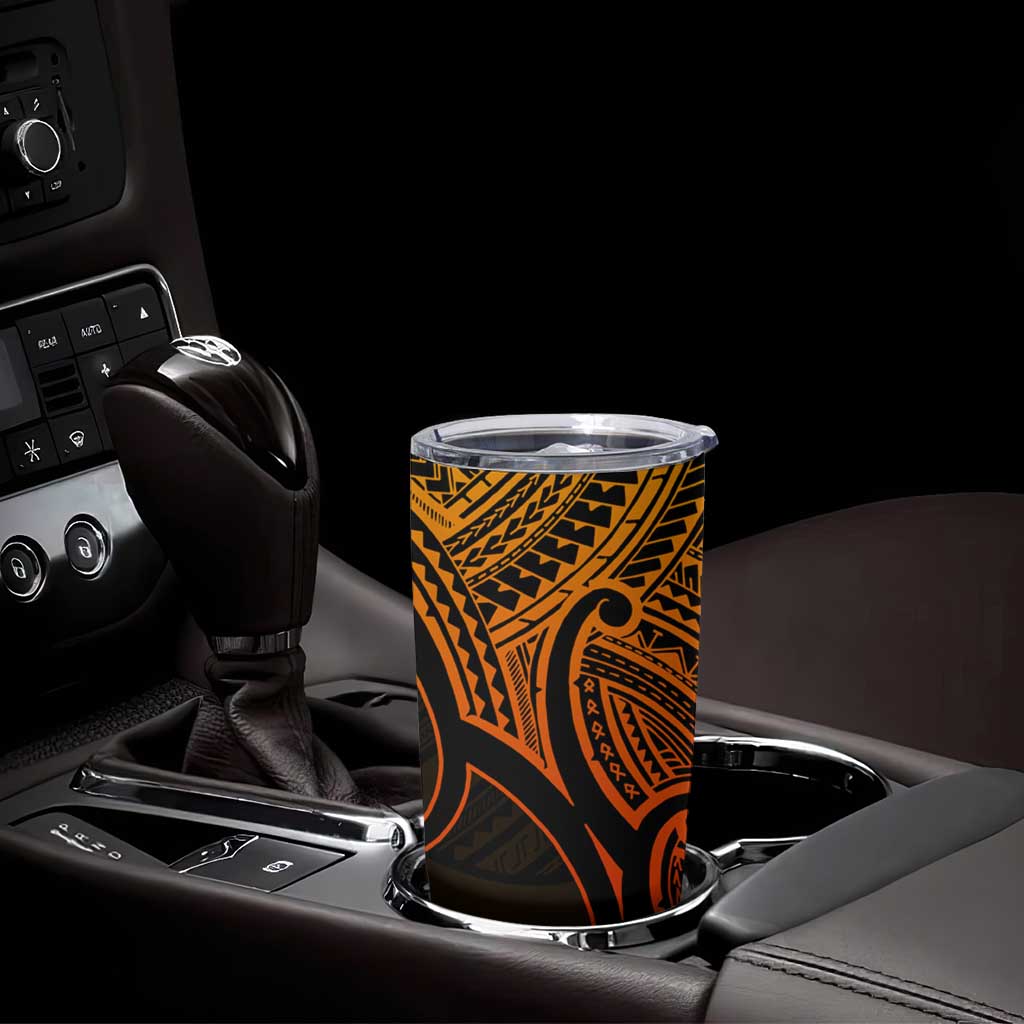 Personalised Aotearoa Papua Shell Tumbler Cup Gold Polynesian Pacific Tribal