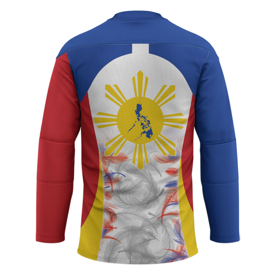 Philippines Flag Day Hockey Jersey Filipino Feather Pattern