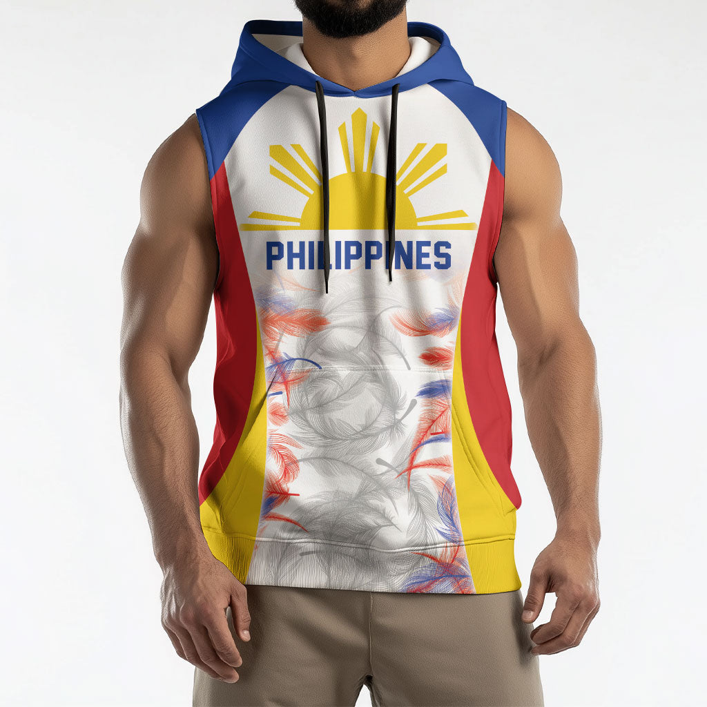 Philippines Flag Day Sleeveless Hoodie Filipino Feather Pattern