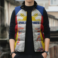 Philippines Flag Day Sleeveless Puffer Jacket Filipino Feather Pattern