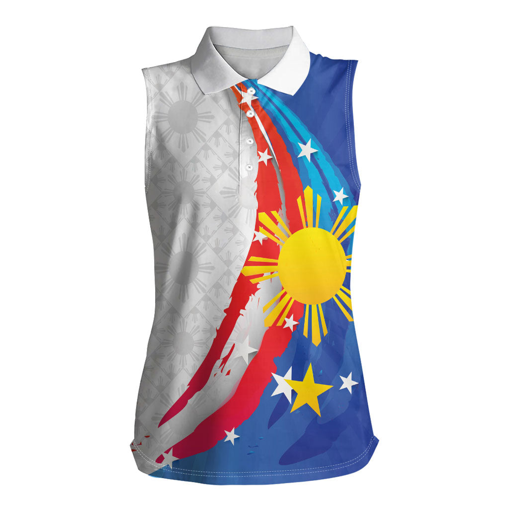 Philippines Flag Day Women Sleeveless Polo Shirt Filipino Pride Shines Bright On Flag Day