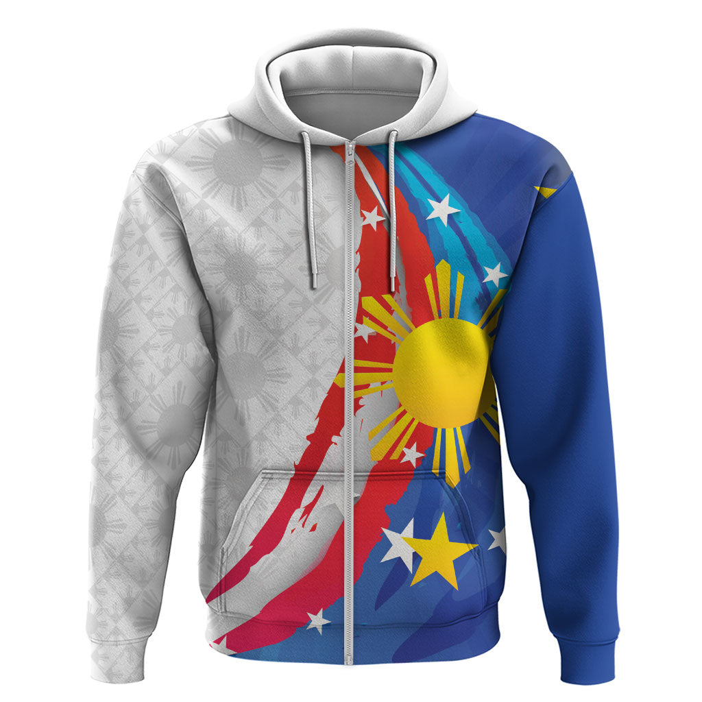 Philippines Flag Day Zip Hoodie Filipino Pride Shines Bright On Flag Day LT9 Zip Hoodie White - Polynesian Pride