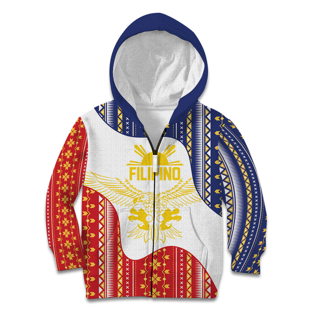 Philippines Flag Day Kid Hoodie Filipino Traditional Igorot Tribal Pattern