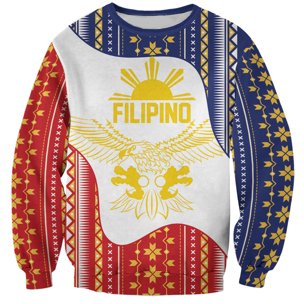Philippines Flag Day Sweatshirt Filipino Traditional Igorot Tribal Pattern