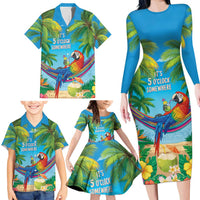 5 Oclock Somewhere Family Matching Long Sleeve Bodycon Dress and Hawaiian Shirt Hawaii Parrots Cocktail Summer Beach Vibe LT9 - Polynesian Pride