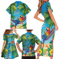 5 Oclock Somewhere Family Matching Short Sleeve Bodycon Dress and Hawaiian Shirt Hawaii Parrots Cocktail Summer Beach Vibe LT9 - Polynesian Pride