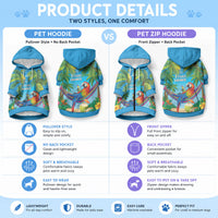5 Oclock Somewhere Pet Hoodie Hawaii Parrots Cocktail Summer Beach Vibe LT9 - Polynesian Pride