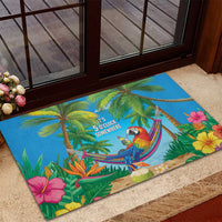 5 Oclock Somewhere Rubber Doormat Hawaii Parrots Cocktail Summer Beach Vibe - Polynesian Pride