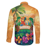 5 Oclock Somewhere Personalized Family Matching Off Shoulder Short Dress and Hawaiian Shirt Hawaii Parrots Plumeria Summer Vibe - Polynesian Pride
