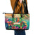 5 Oclock Somewhere Personalized Leather Tote Bag Hawaii Parrots Plumeria Summer Vibe - Polynesian Pride
