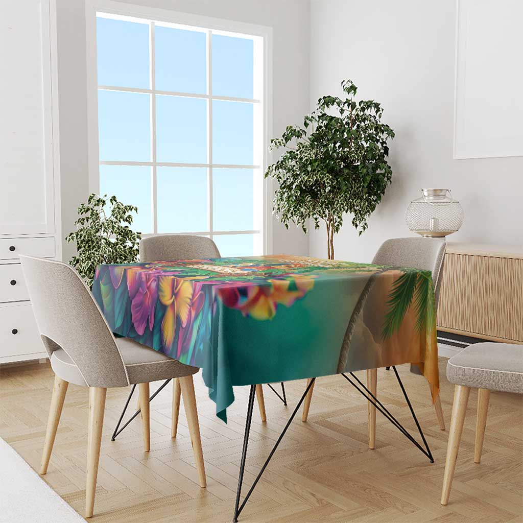 5 Oclock Somewhere Personalized Tablecloth Hawaii Parrots Plumeria Summer Vibe - Polynesian Pride