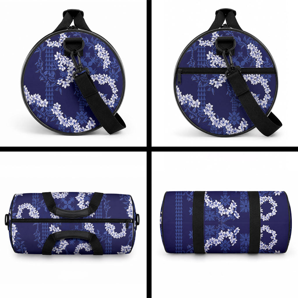 Mokihana Maile and Ilima Leis Duffle Bag Uliuli Hawaiian Tapa Quilt Pattern LT9 - Polynesian Pride