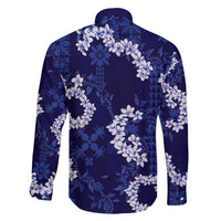 Mokihana Maile and Ilima Leis Family Matching Off The Shoulder Long Sleeve Dress and Hawaiian Shirt Uliuli Hawaiian Tapa Quilt Pattern LT9 - Polynesian Pride