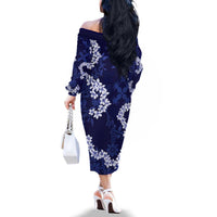 Mokihana Maile and Ilima Leis Family Matching Off The Shoulder Long Sleeve Dress and Hawaiian Shirt Uliuli Hawaiian Tapa Quilt Pattern LT9 - Polynesian Pride