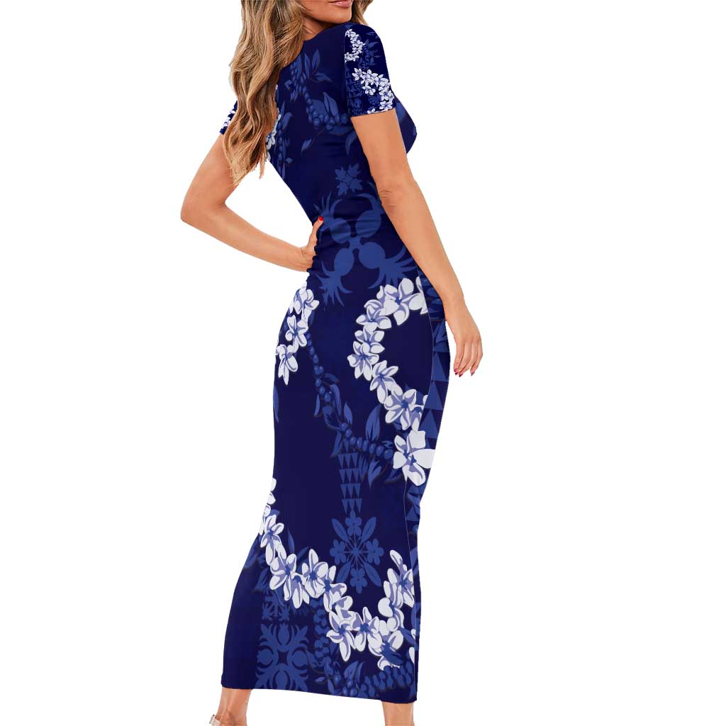 Mokihana Maile and Ilima Leis Family Matching Short Sleeve Bodycon Dress and Hawaiian Shirt Uliuli Hawaiian Tapa Quilt Pattern LT9 - Polynesian Pride