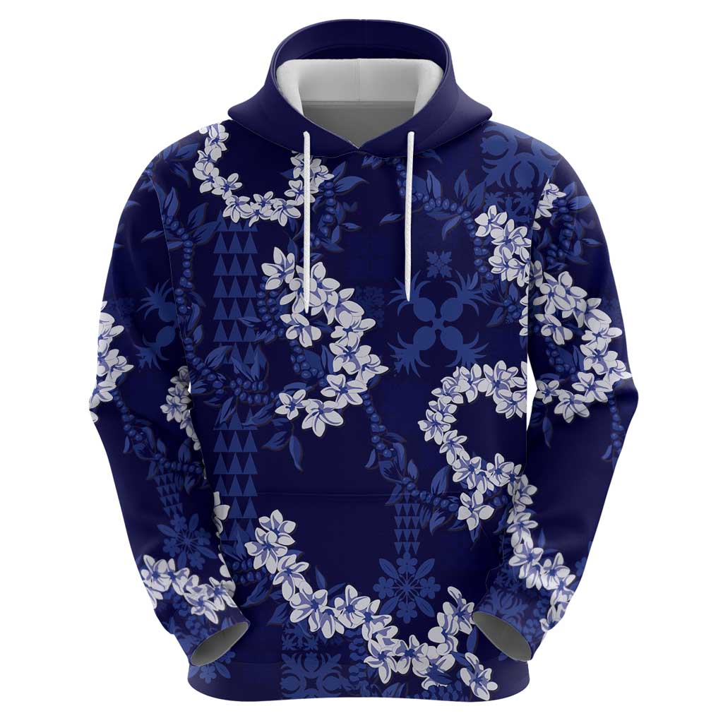 Mokihana Maile and Ilima Leis Hoodie Uliuli Hawaiian Tapa Quilt Pattern - Polynesian Pride