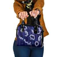 Mokihana Maile and Ilima Leis Shoulder Handbag Uliuli Hawaiian Tapa Quilt Pattern - Polynesian Pride