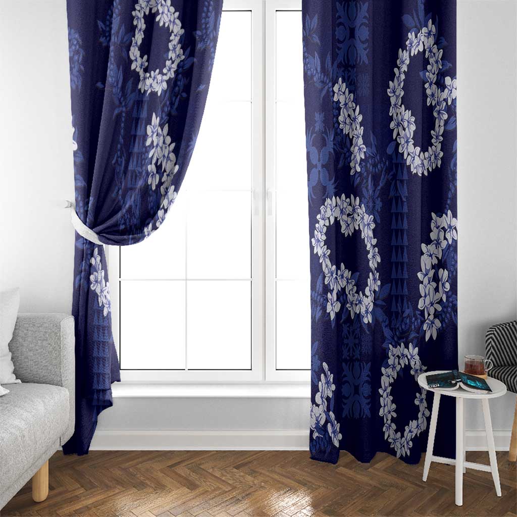 Mokihana Maile and Ilima Leis Window Curtain Uliuli Hawaiian Tapa Quilt Pattern - Polynesian Pride