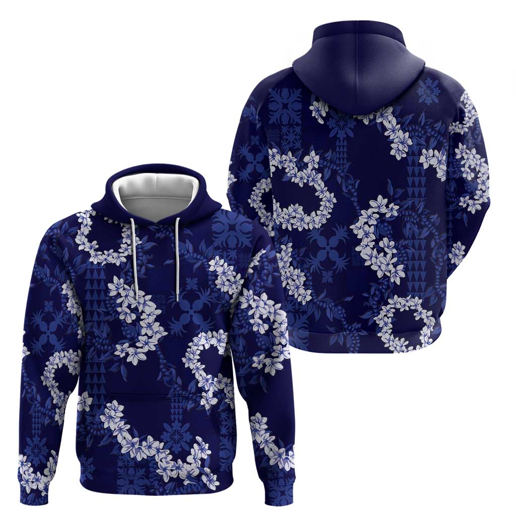 Mokihana Maile and Ilima Leis Zip Hoodie Uliuli Hawaiian Tapa Quilt Pattern LT9 - Polynesian Pride