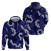 Mokihana Maile and Ilima Leis Zip Hoodie Uliuli Hawaiian Tapa Quilt Pattern LT9 - Polynesian Pride