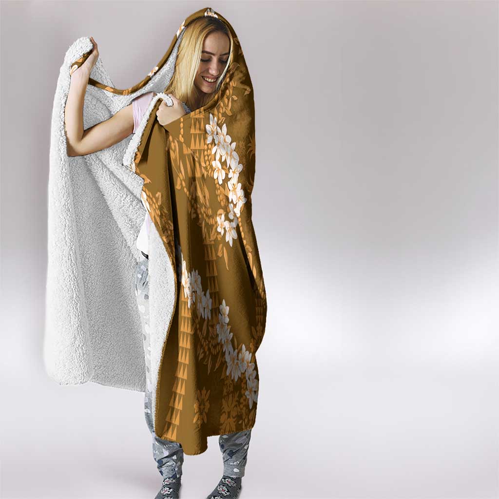 Mokihana Maile and Ilima Leis Hooded Blanket Alani Hawaiian Tapa Quilt Pattern - Polynesian Pride