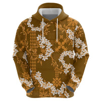 Mokihana Maile and Ilima Leis Hoodie Alani Hawaiian Tapa Quilt Pattern - Polynesian Pride