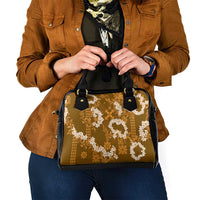 Mokihana Maile and Ilima Leis Shoulder Handbag Alani Hawaiian Tapa Quilt Pattern - Polynesian Pride