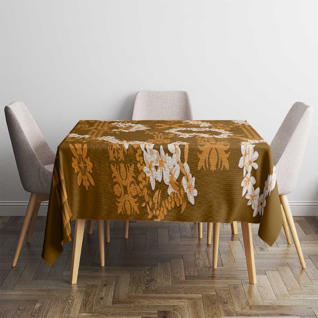 Mokihana Maile and Ilima Leis Tablecloth Alani Hawaiian Tapa Quilt Pattern - Polynesian Pride