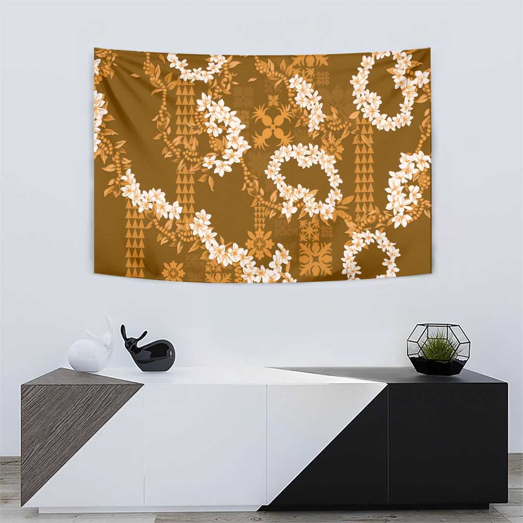 Mokihana Maile and Ilima Leis Tapestry Alani Hawaiian Tapa Quilt Pattern - Polynesian Pride