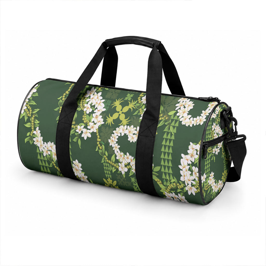 Mokihana Maile and Ilima Leis Duffle Bag Omaʻomaʻo Hawaiian Tapa Quilt Pattern LT9 - Polynesian Pride