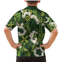 Mokihana Maile and Ilima Leis Family Matching Mermaid Dress and Hawaiian Shirt Omaʻomaʻo Hawaiian Tapa Quilt Pattern LT9 - Polynesian Pride