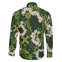 Mokihana Maile and Ilima Leis Family Matching Off Shoulder Short Dress and Hawaiian Shirt Omaʻomaʻo Hawaiian Tapa Quilt Pattern LT9 - Polynesian Pride