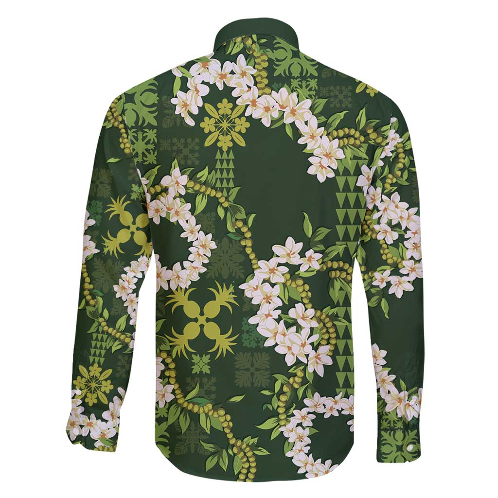 Mokihana Maile and Ilima Leis Family Matching Short Sleeve Bodycon Dress and Hawaiian Shirt Omaʻomaʻo Hawaiian Tapa Quilt Pattern LT9 - Polynesian Pride