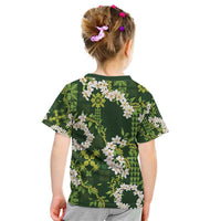 Mokihana Maile and Ilima Leis Kid T Shirt Omaʻomaʻo Hawaiian Tapa Quilt Pattern - Polynesian Pride