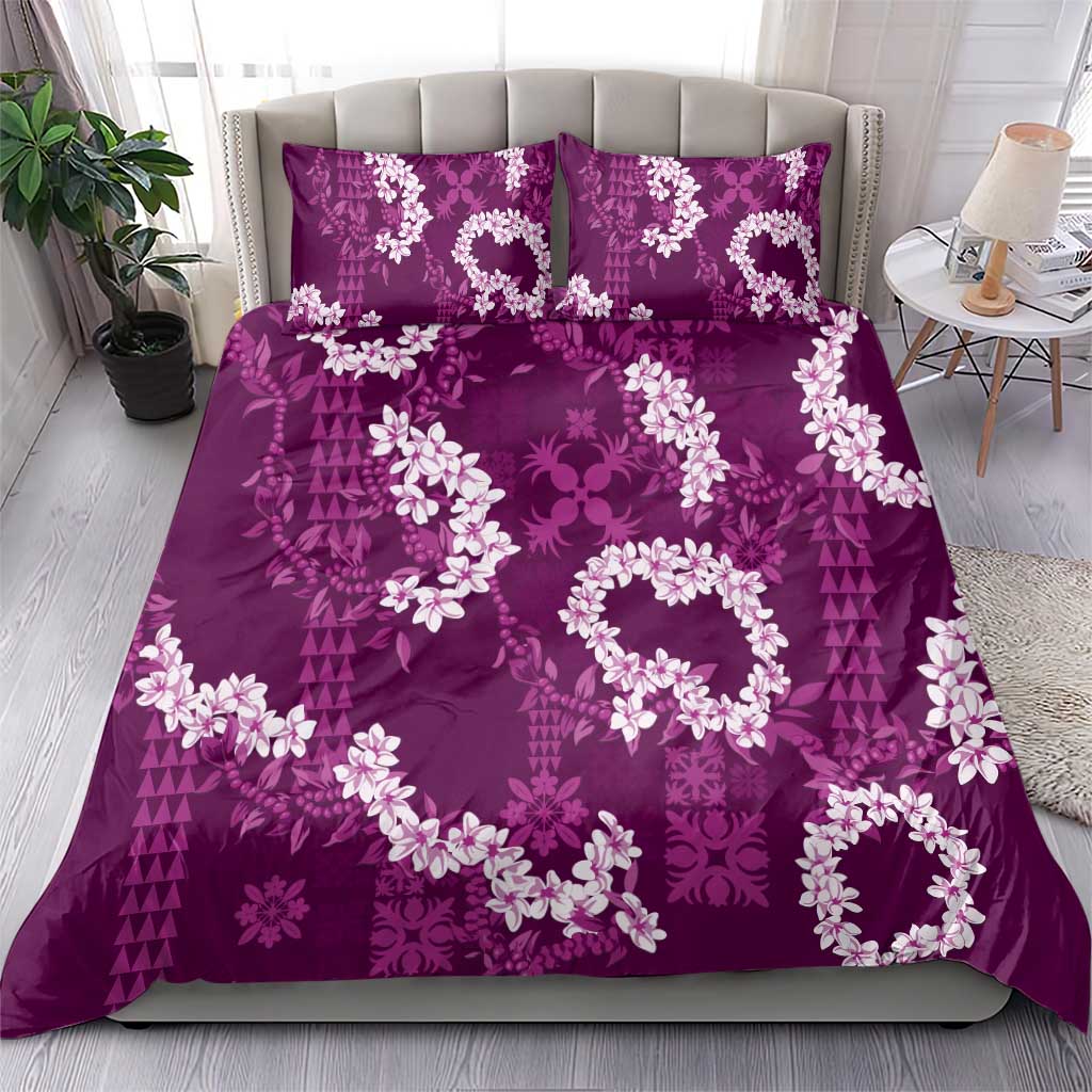 Mokihana Maile and Ilima Leis Bedding Set Akala Hawaiian Tapa Quilt Pattern - Polynesian Pride