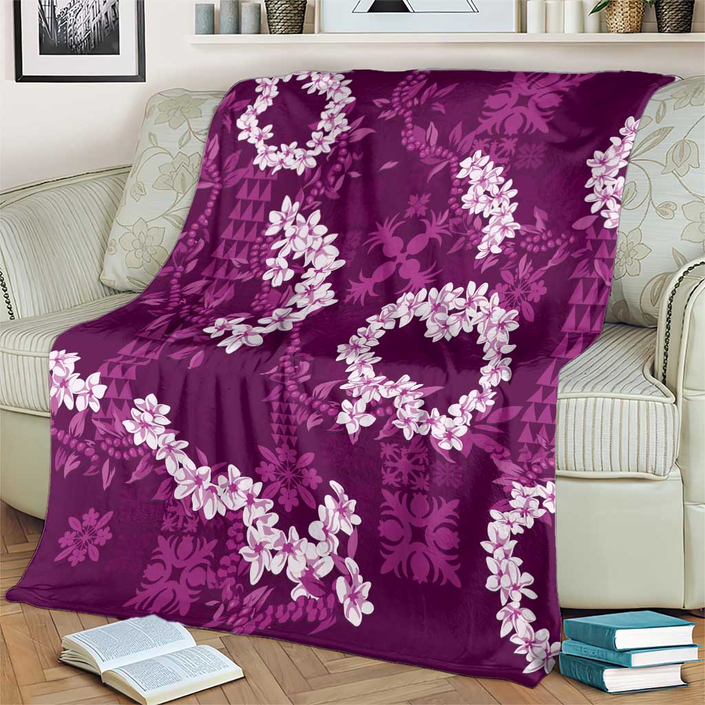Mokihana Maile and Ilima Leis Blanket Akala Hawaiian Tapa Quilt Pattern - Polynesian Pride