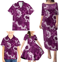 Mokihana Maile and Ilima Leis Family Matching Puletasi and Hawaiian Shirt Akala Hawaiian Tapa Quilt Pattern LT9 - Polynesian Pride