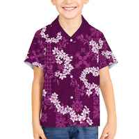 Mokihana Maile and Ilima Leis Family Matching Summer Maxi Dress and Hawaiian Shirt Akala Hawaiian Tapa Quilt Pattern LT9 Son's Shirt Pink - Polynesian Pride