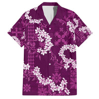 Mokihana Maile and Ilima Leis Hawaiian Shirt Akala Hawaiian Tapa Quilt Pattern - Polynesian Pride