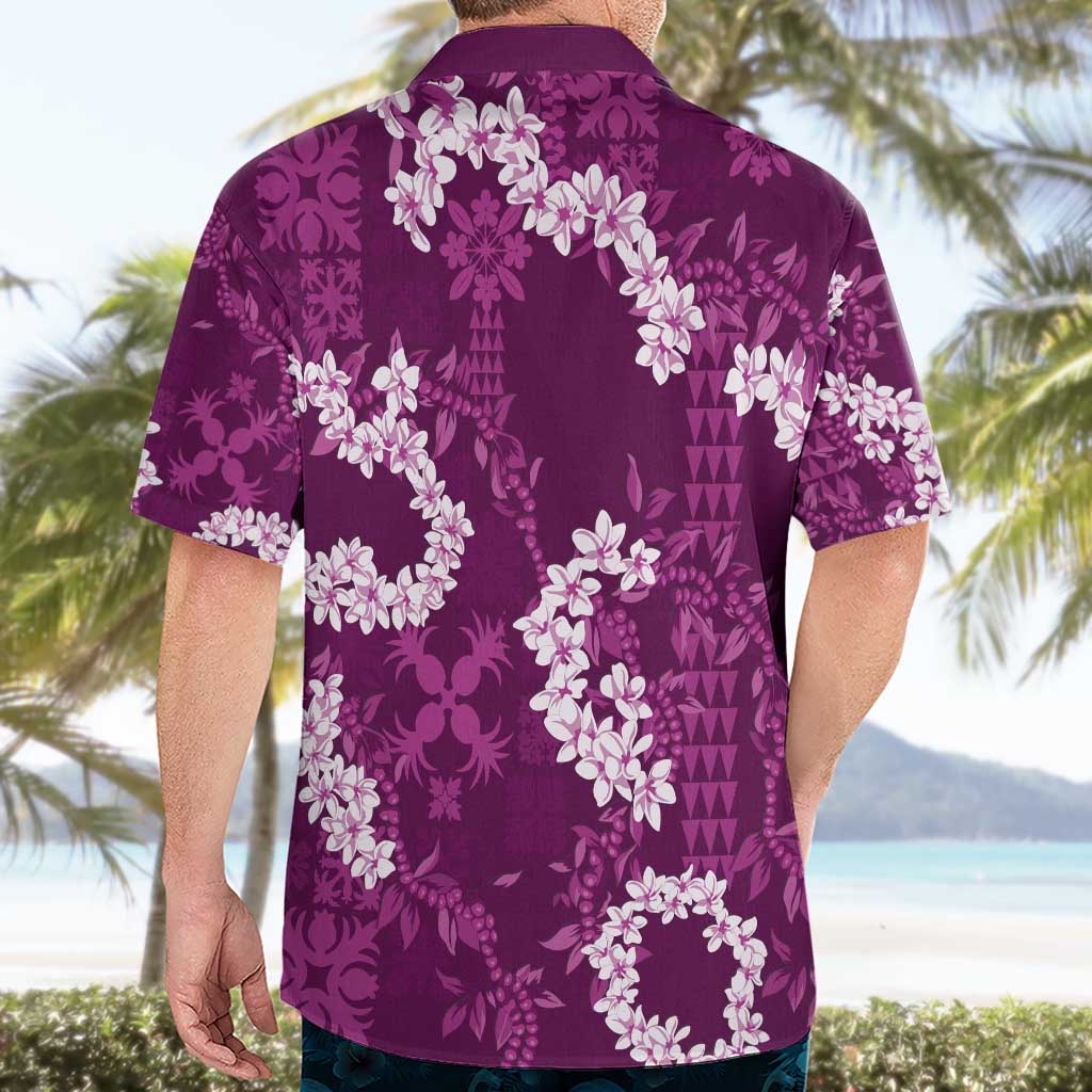 Mokihana Maile and Ilima Leis Hawaiian Shirt Akala Hawaiian Tapa Quilt Pattern - Polynesian Pride