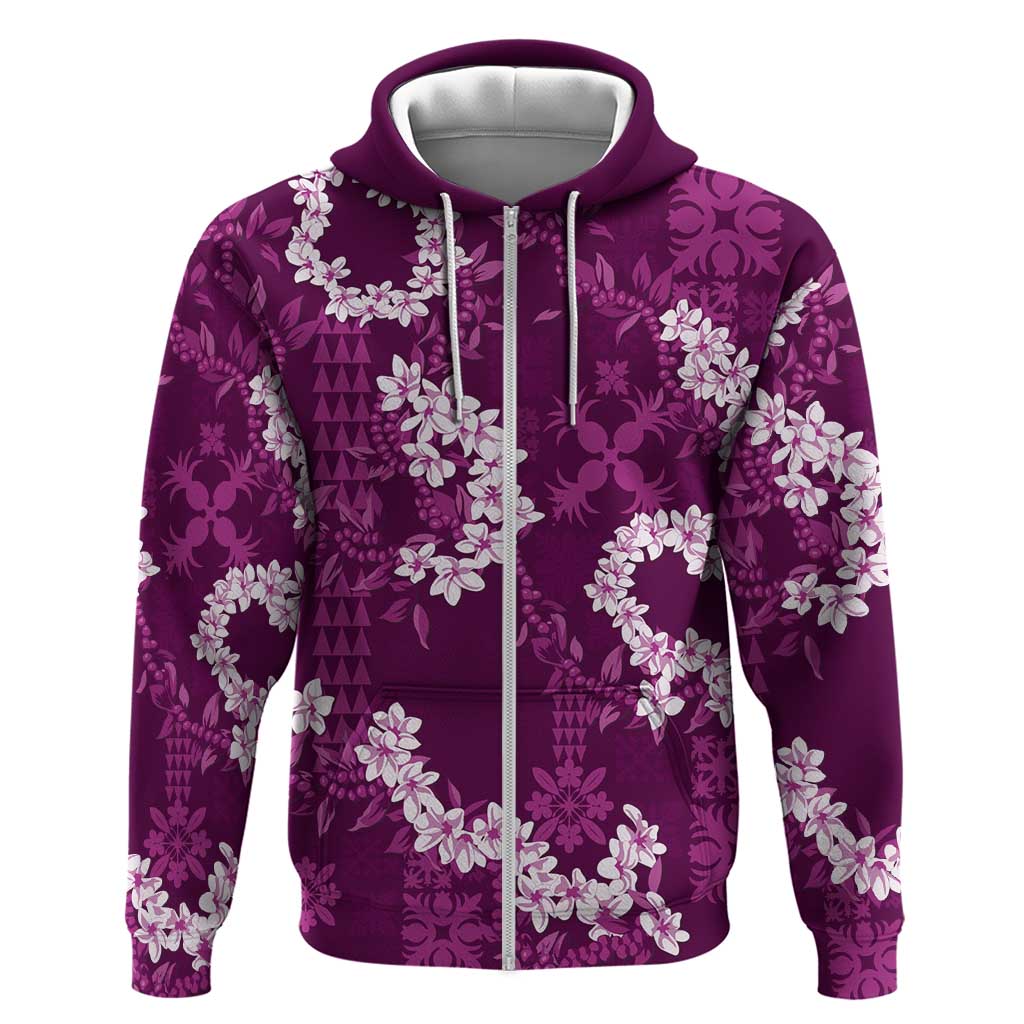 Mokihana Maile and Ilima Leis Hoodie Akala Hawaiian Tapa Quilt Pattern - Polynesian Pride